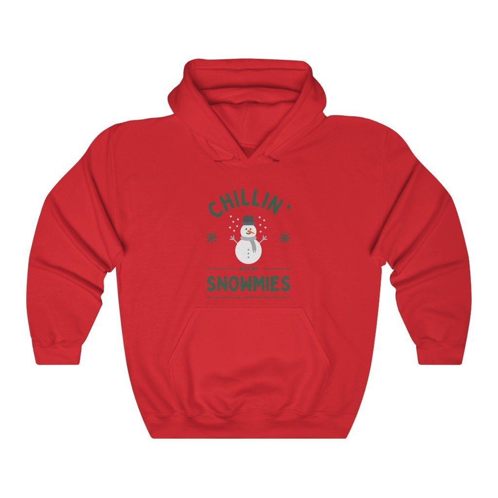 Chillin' With My Snowmies Funny Hooded Sweatshirt [Red] NAB It Designs