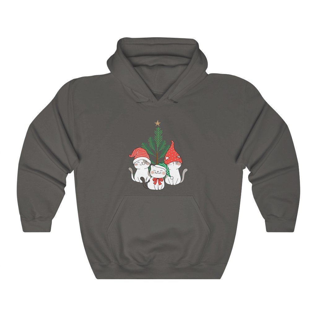 Christmas Kittens Hooded Sweatshirt [Charcoal] NAB It Designs