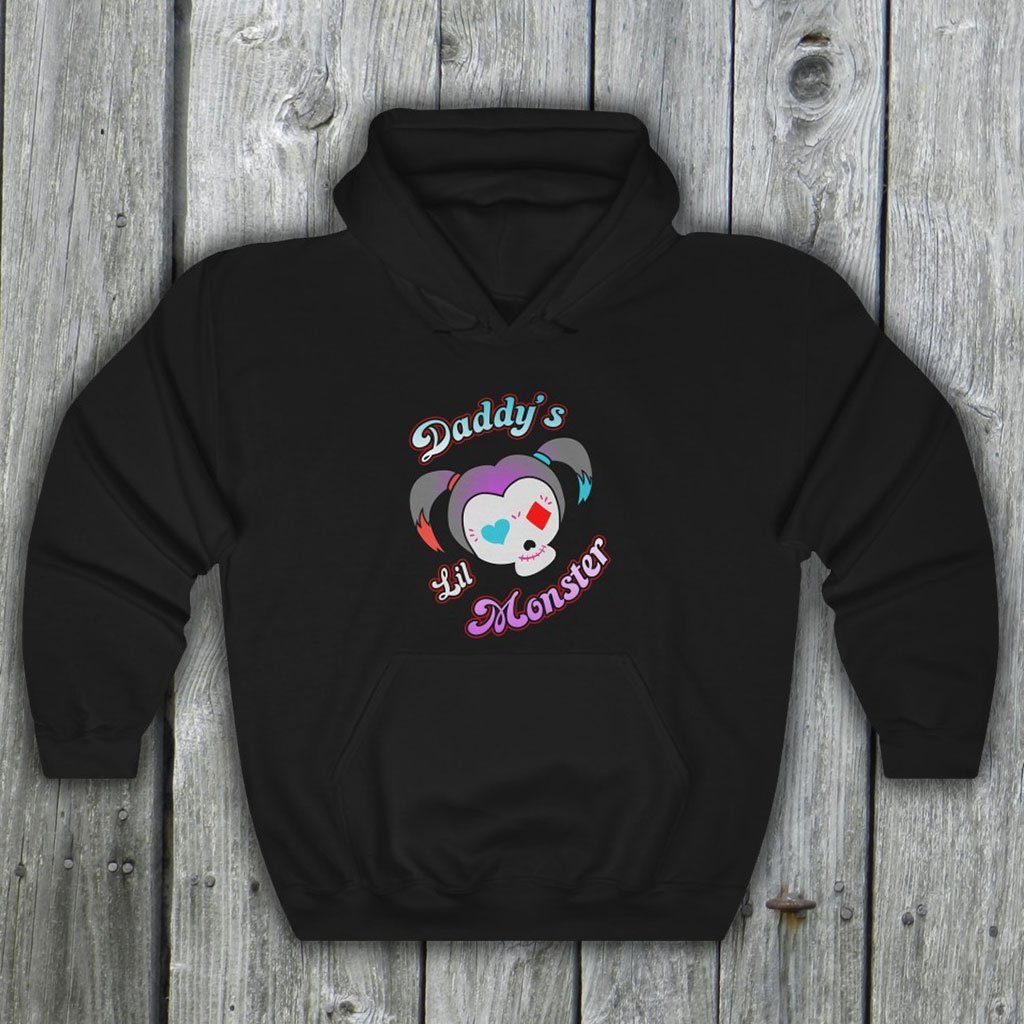 Daddy's Lil Monster - Harley Quinn Hooded Sweatshirt (Unisex) [Black] NAB It Designs