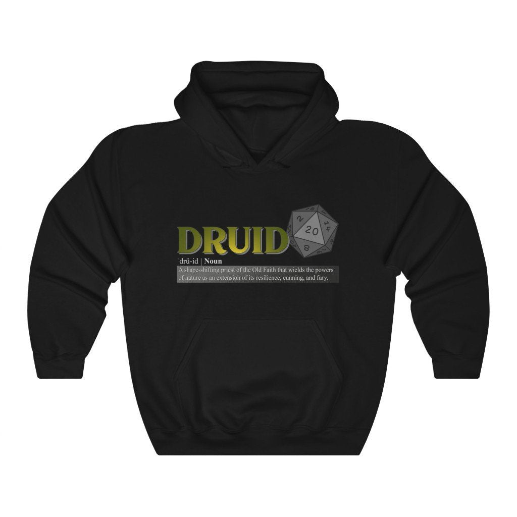 Druid Class Definition - Funny Dungeons & Dragons Hooded Sweatshirt (Unisex) [Black] NAB It Designs