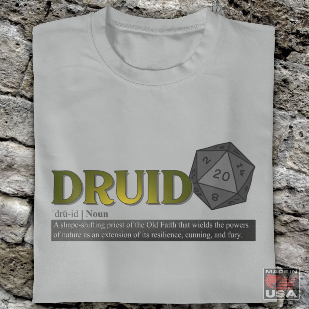 Druid Class Definition - Funny Dungeons & Dragons T-Shirt (Unisex) [Ash] NAB It Designs