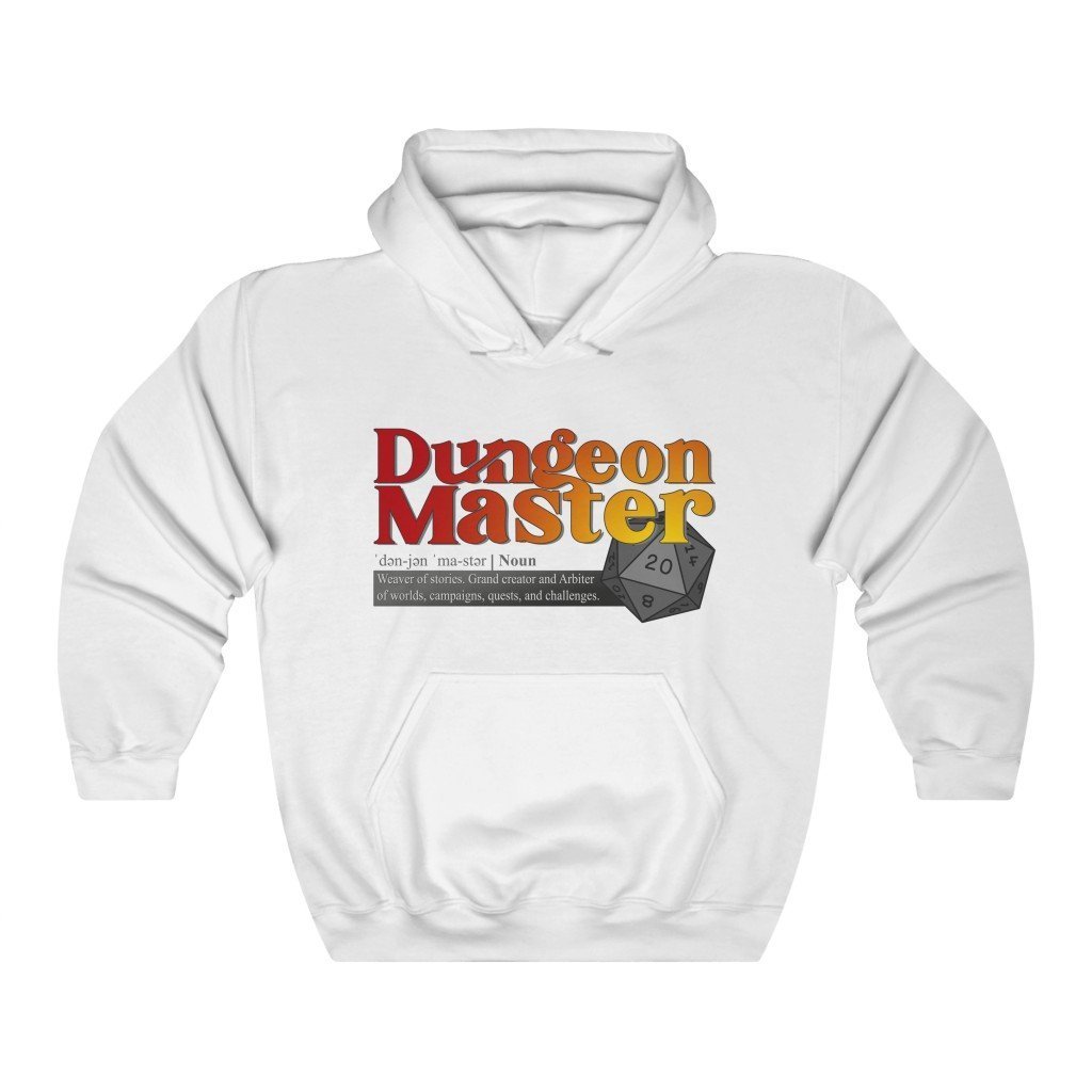 Dungeon Master Definition - Funny Dungeons & Dragons Hooded Sweatshirt (Unisex) [White] NAB It Designs