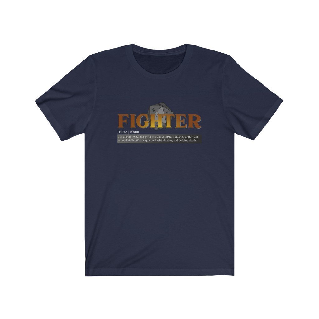 Fighter Class Definition - Funny Dungeons & Dragons T-Shirt (Unisex) [Navy] NAB It Designs