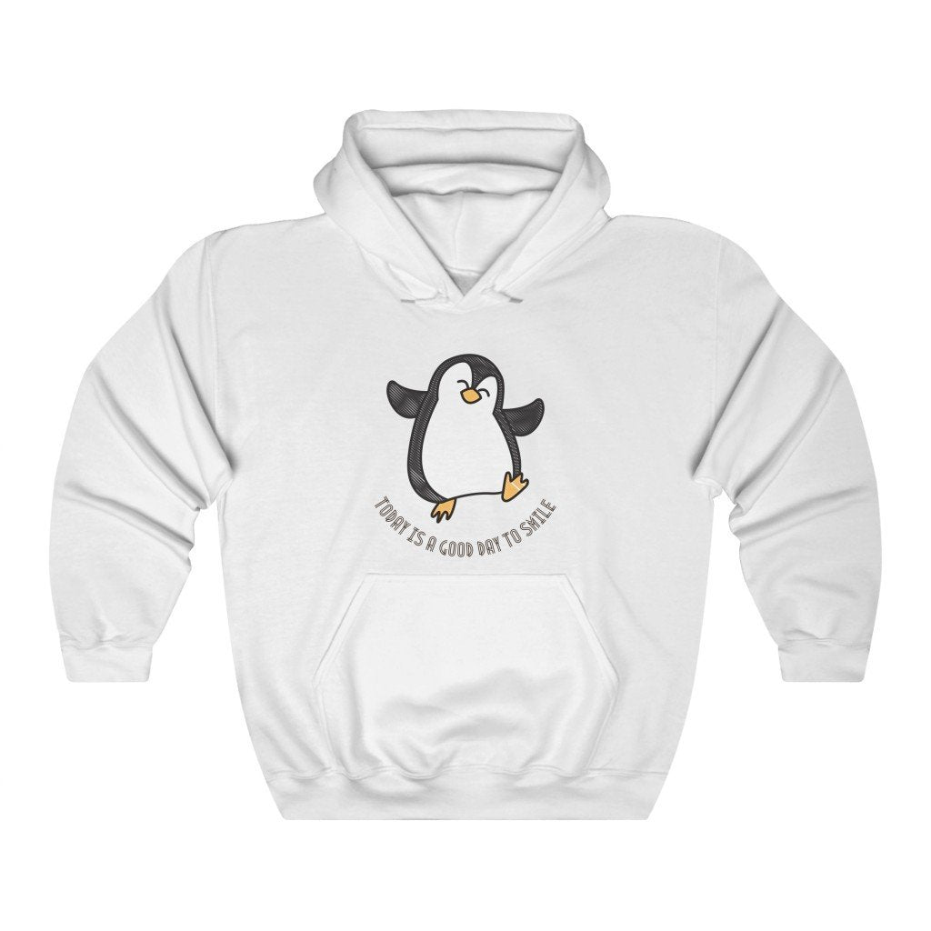 Happy Dancing Penguin Hooded Sweatshirt [White] NAB It Designs
