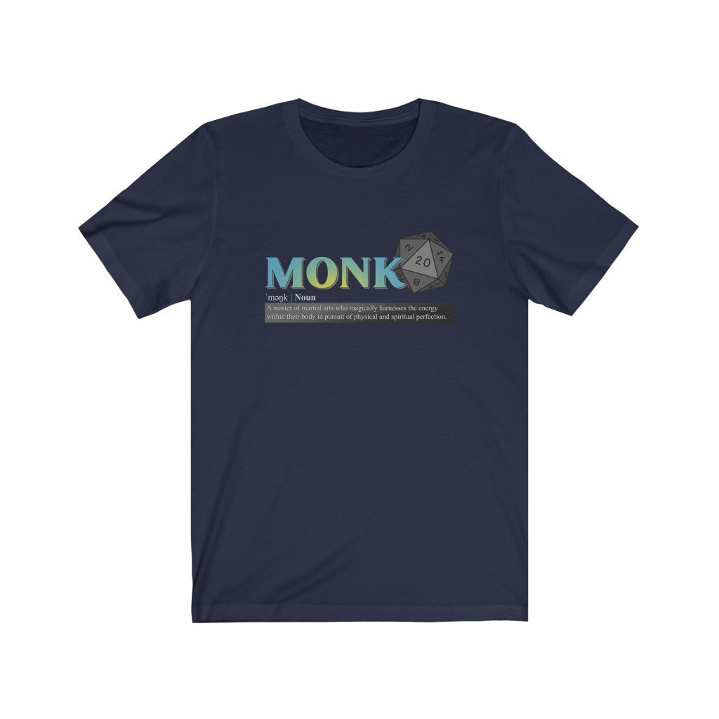 Monk Class Definition - Funny Dungeons & Dragons T-Shirt (Unisex) [Navy] NAB It Designs