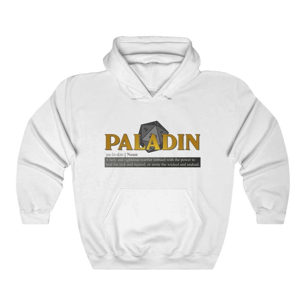 Paladin Class Definition - Funny Dungeons & Dragons Hooded Sweatshirt (Unisex) [White] NAB It Designs