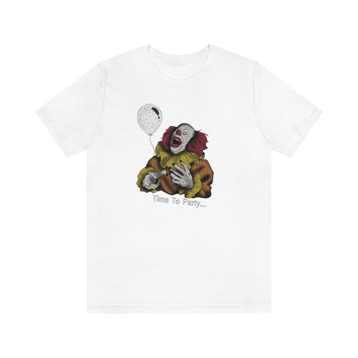 Time To Party - Halloween Clown T-Shirt (Unisex) [White] NAB It Designs