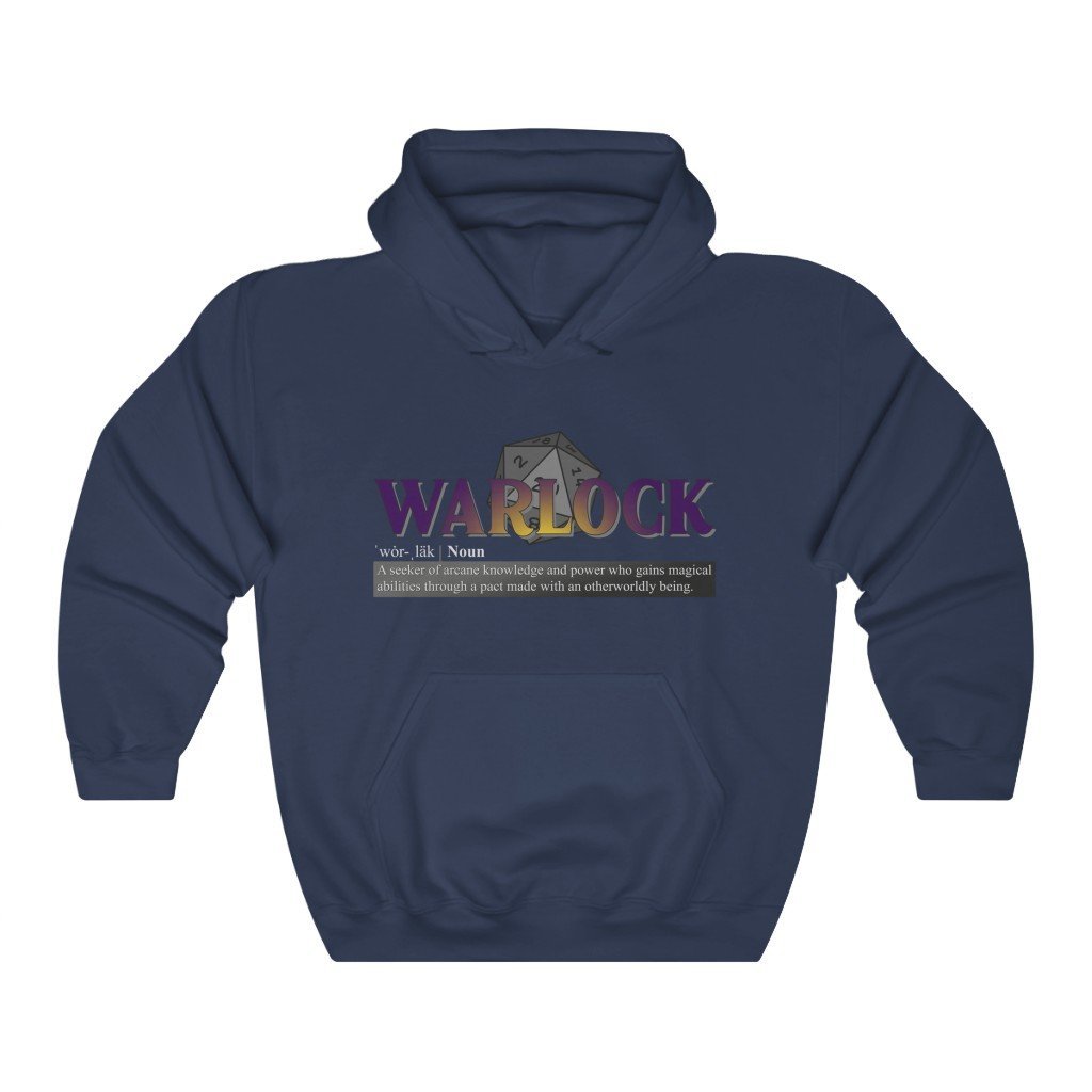 Warlock Class Definition - Funny Dungeons & Dragons Hooded Sweatshirt (Unisex) [Navy] NAB It Designs