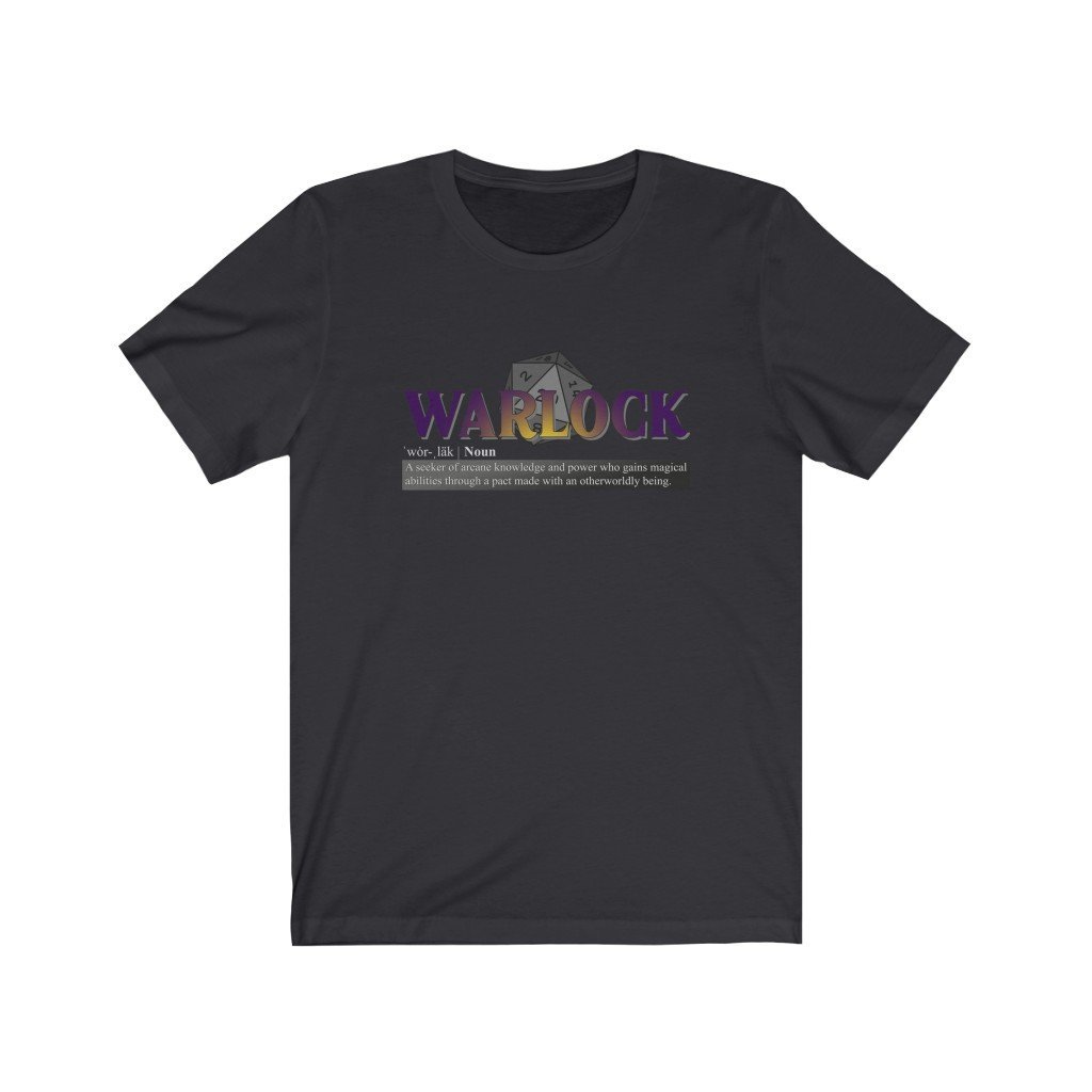 Warlock Class Definition - Funny Dungeons & Dragons T-Shirt (Unisex) [Dark Grey] NAB It Designs
