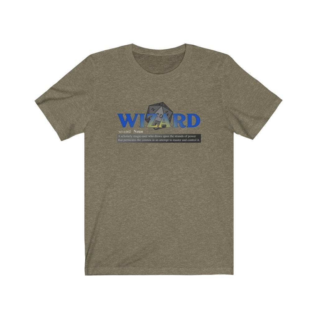 Wizard Class Definition - Funny Dungeons & Dragons T-Shirt (Unisex) [Heather Olive] NAB It Designs