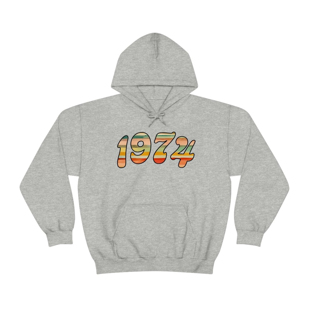 1974 Retro Birthday Year Hooded Hoodie Sweatshirt [Sport Grey] NAB It Designs