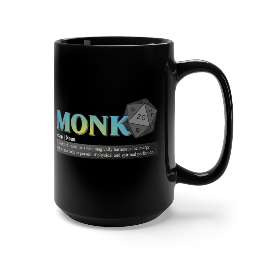 Monk Class Definition - Funny Dungeons & Dragons Coffee Mug 15 oz, Black [15oz] NAB It Designs