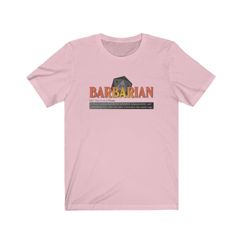 Barbarian Class Definition - Funny Dungeons & Dragons T-Shirt (Unisex) [Pink] NAB It Designs