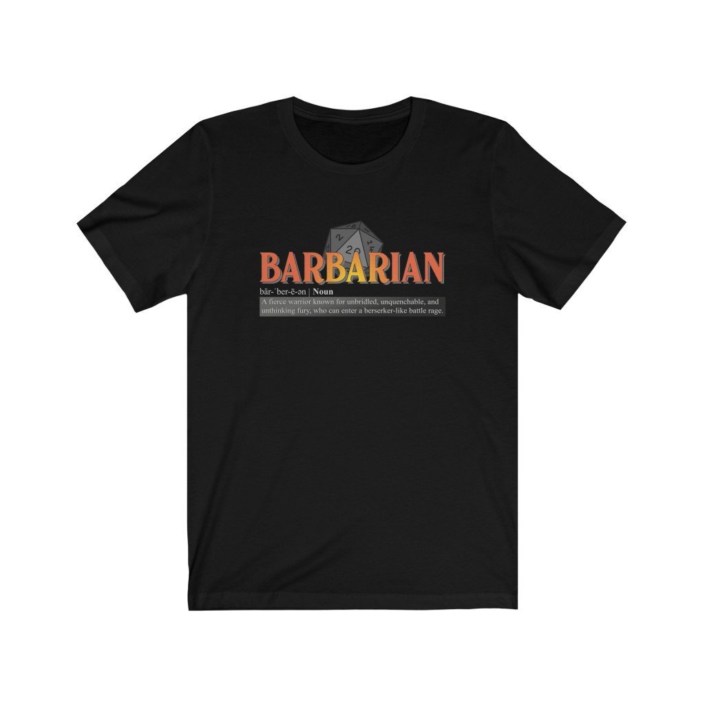 Barbarian Class Definition - Funny Dungeons & Dragons T-Shirt (Unisex) [Black] NAB It Designs