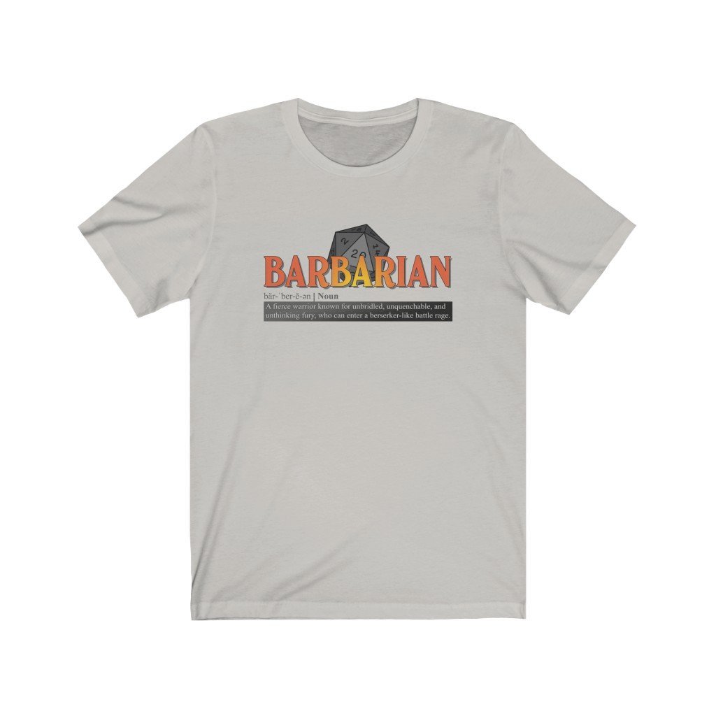 Barbarian Class Definition - Funny Dungeons & Dragons T-Shirt (Unisex) [Silver] NAB It Designs