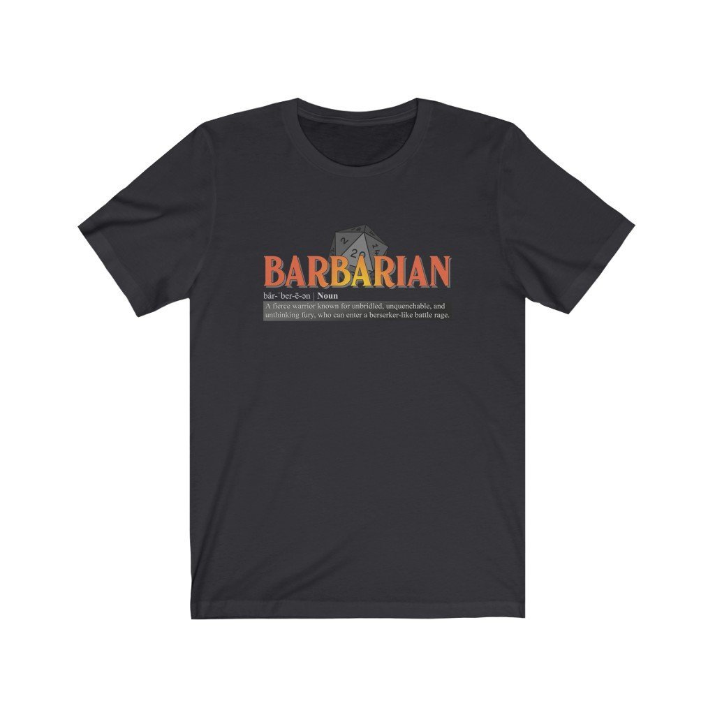 Barbarian Class Definition - Funny Dungeons & Dragons T-Shirt (Unisex) [Dark Grey] NAB It Designs
