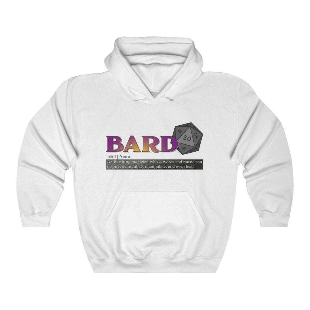 Bard Class Definition - Funny Dungeons & Dragons Hooded Sweatshirt (Unisex) [White] NAB It Designs