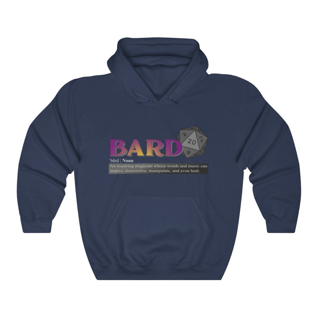 Bard Class Definition - Funny Dungeons & Dragons Hooded Sweatshirt (Unisex) [Navy] NAB It Designs