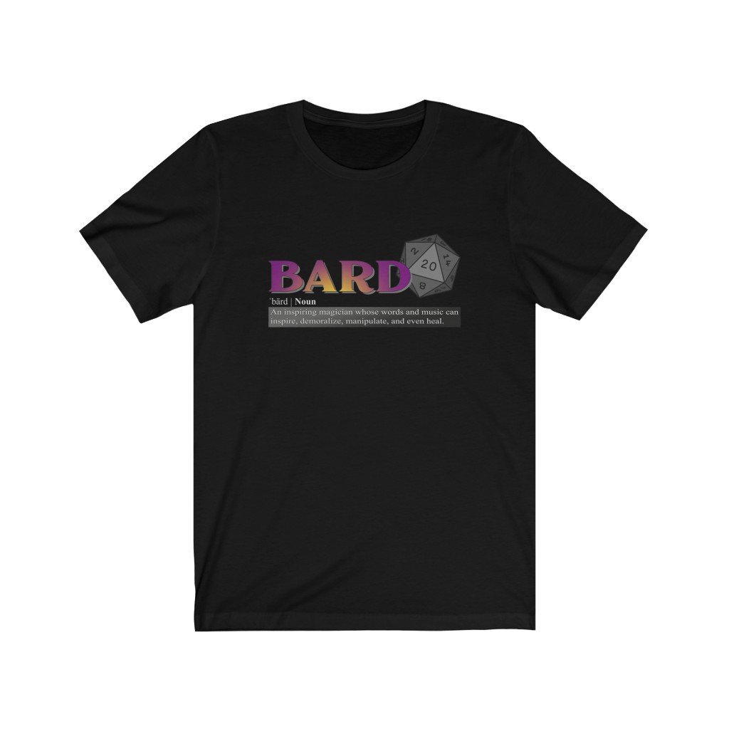 Bard Class Definition - Funny Dungeons & Dragons T-Shirt (Unisex) [Black] NAB It Designs