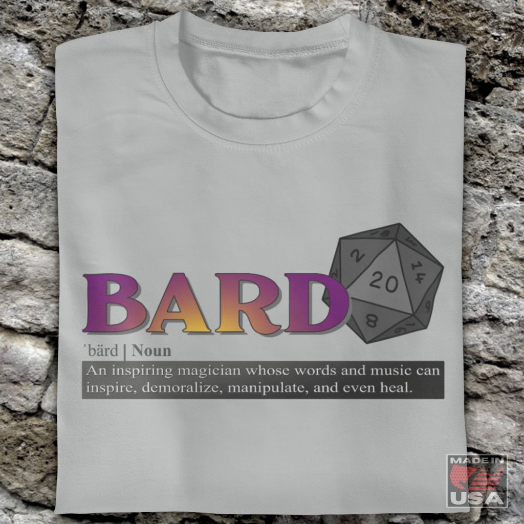 Bard Class Definition - Funny Dungeons & Dragons T-Shirt (Unisex) [Ash] NAB It Designs