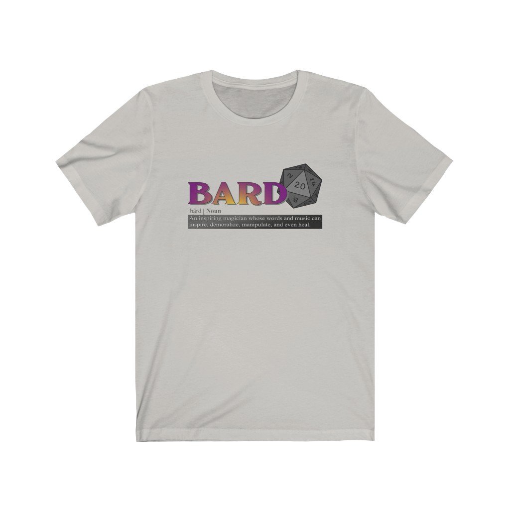 Bard Class Definition - Funny Dungeons & Dragons T-Shirt (Unisex) [Silver] NAB It Designs