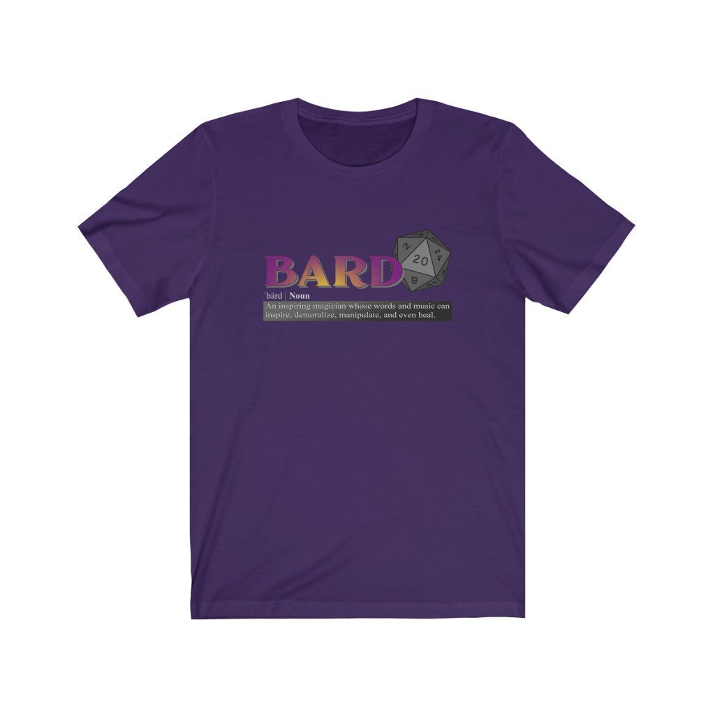 Bard Class Definition - Funny Dungeons & Dragons T-Shirt (Unisex) [Team Purple] NAB It Designs