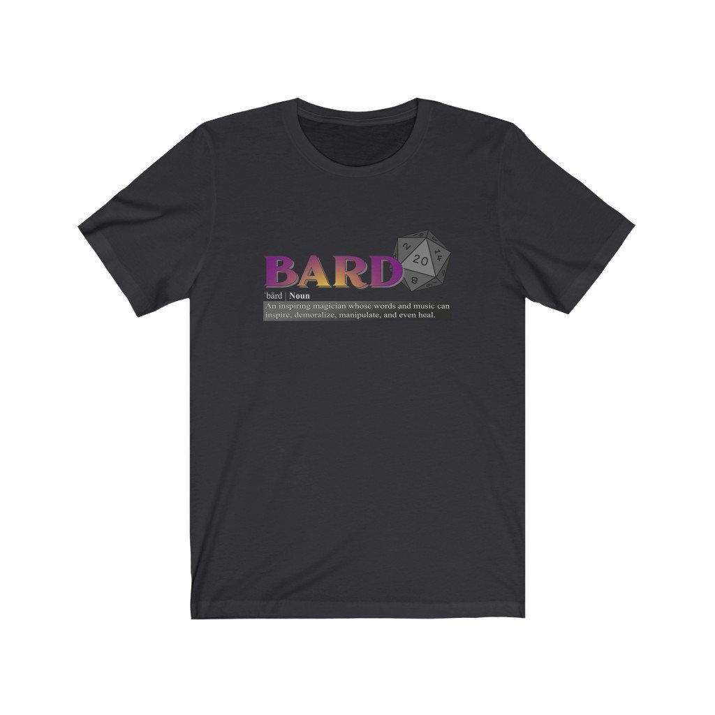 Bard Class Definition - Funny Dungeons & Dragons T-Shirt (Unisex) [Dark Grey] NAB It Designs
