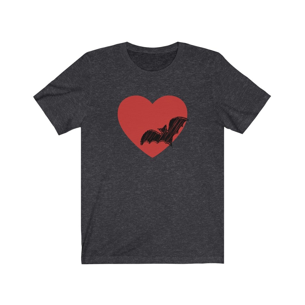 Batman Themed Valentine's Day T-shirt [Dark Grey Heather] NAB It Designs