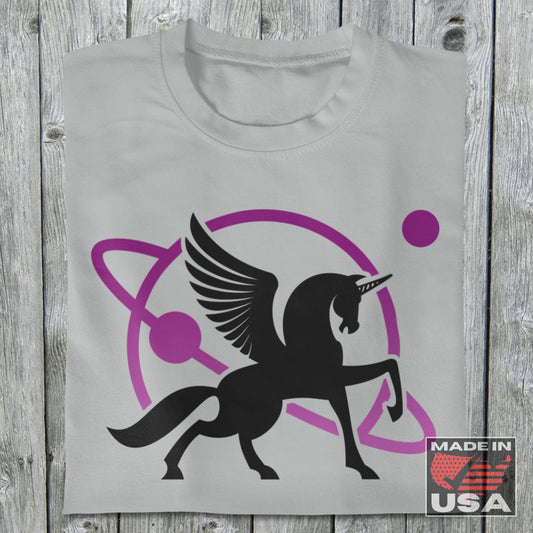Black Unipeg - Unicorn Pegasus - Sci-Fi T-Shirt (Unisex) [Ash] NAB It Designs