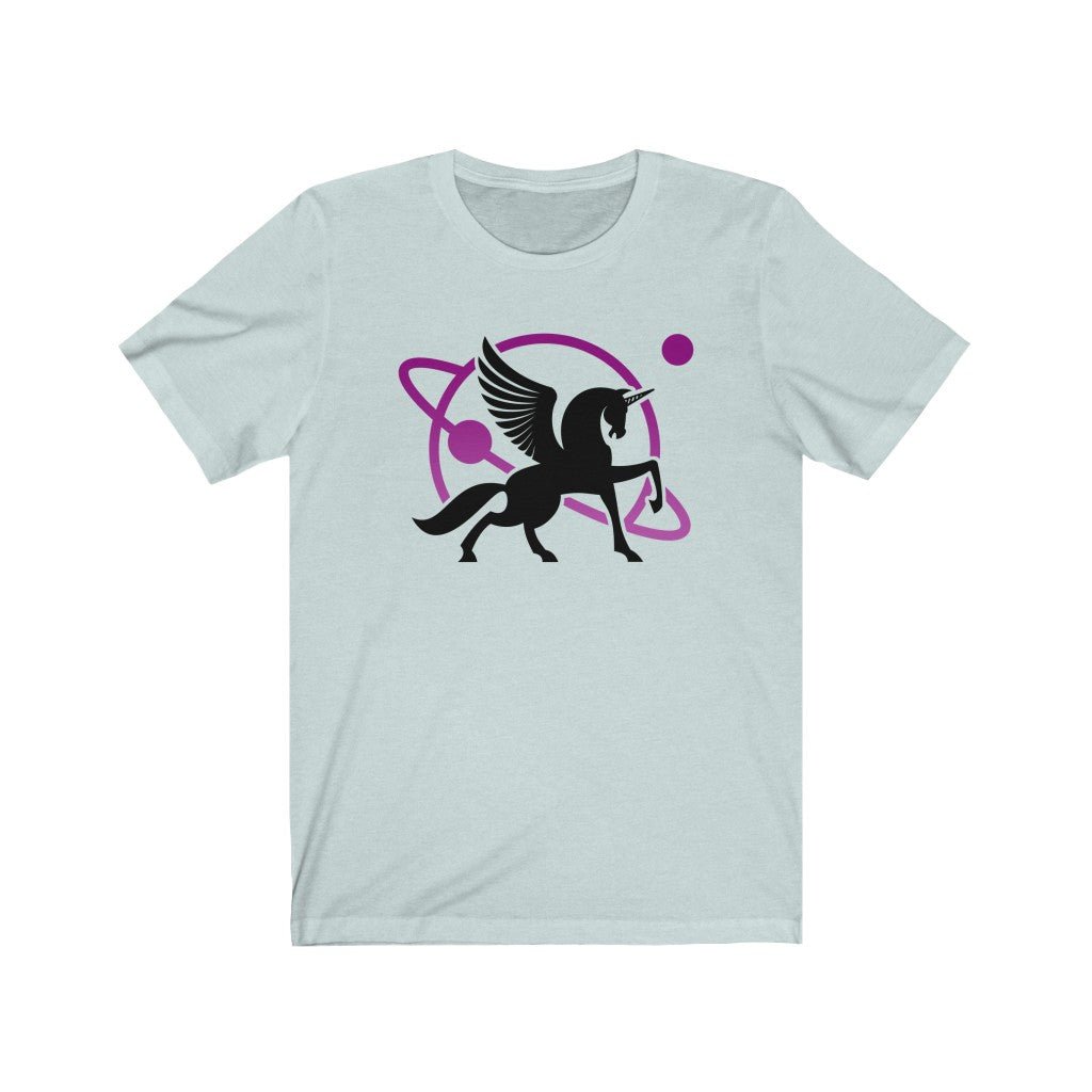 Black Unipeg - Unicorn Pegasus - Sci-Fi T-Shirt (Unisex) [Heather Ice Blue] NAB It Designs