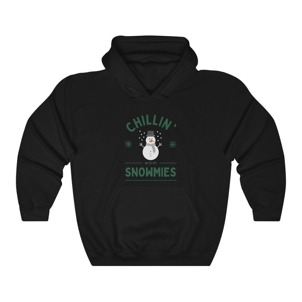 Chillin' With My Snowmies Funny Hooded Sweatshirt [Black] NAB It Designs