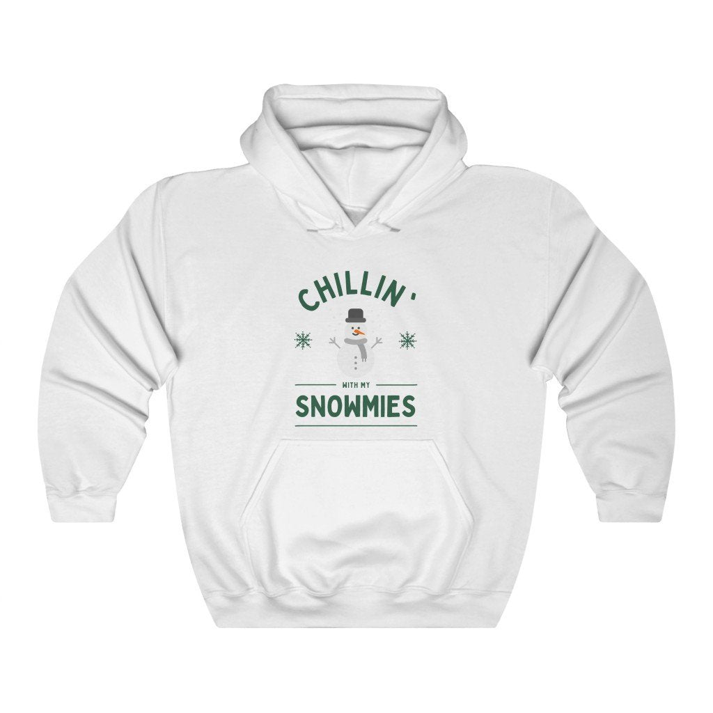 Chillin' With My Snowmies Funny Hooded Sweatshirt [White] NAB It Designs