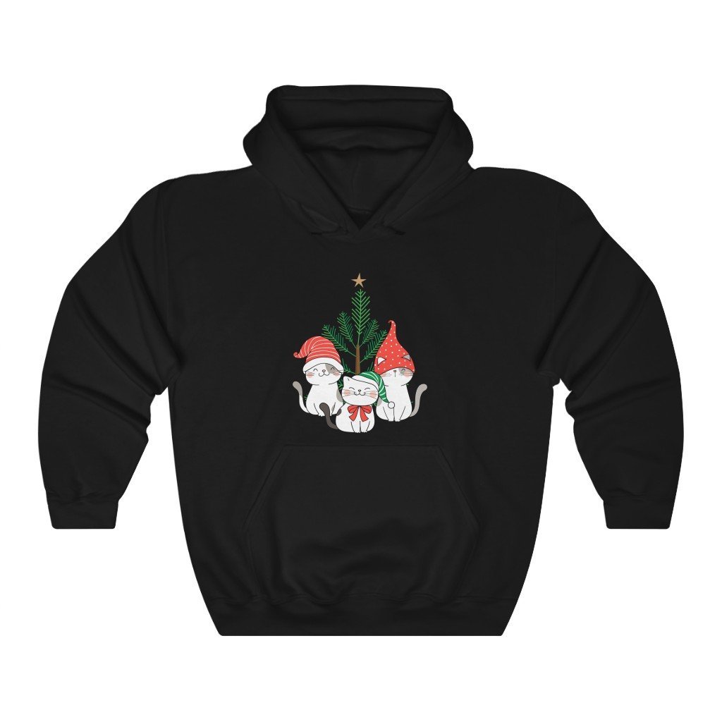 Christmas Kittens Hooded Sweatshirt [Black] NAB It Designs