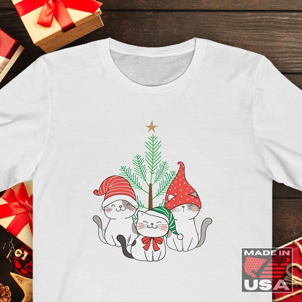Christmas Kittens T-Shirt (Unisex) [White] NAB It Designs