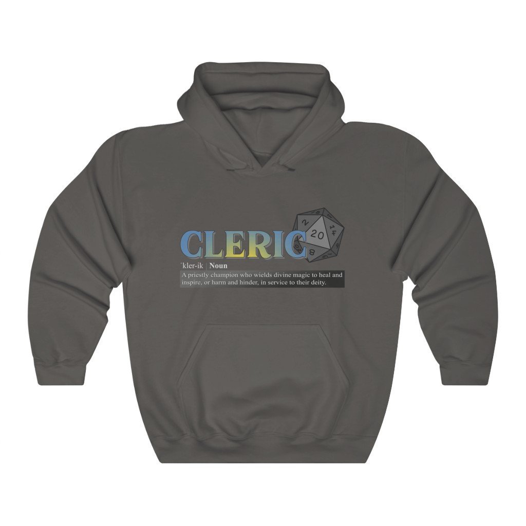 Cleric Class Definition - Funny Dungeons & Dragons Hooded Sweatshirt (Unisex) [Charcoal] NAB It Designs