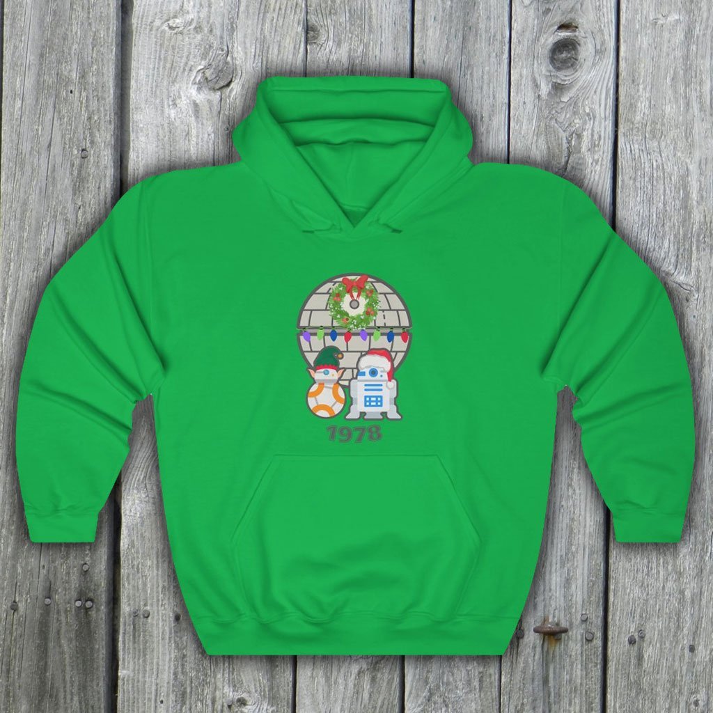 Droids Holiday 1978 - Funny Star Wars Hooded Sweatshirt (Unisex) [Irish Green] NAB It Designs