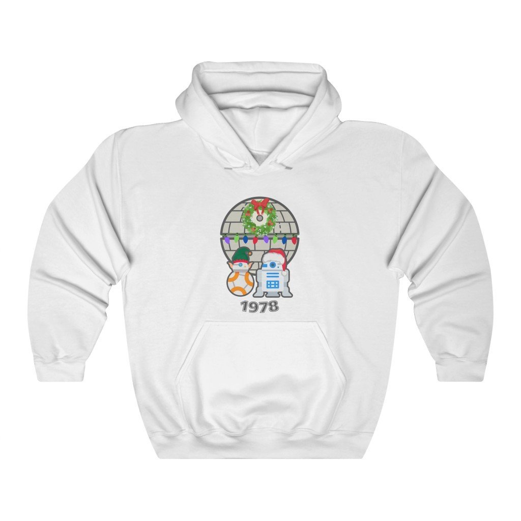 Droids Holiday 1978 - Funny Star Wars Hooded Sweatshirt (Unisex) [White] NAB It Designs
