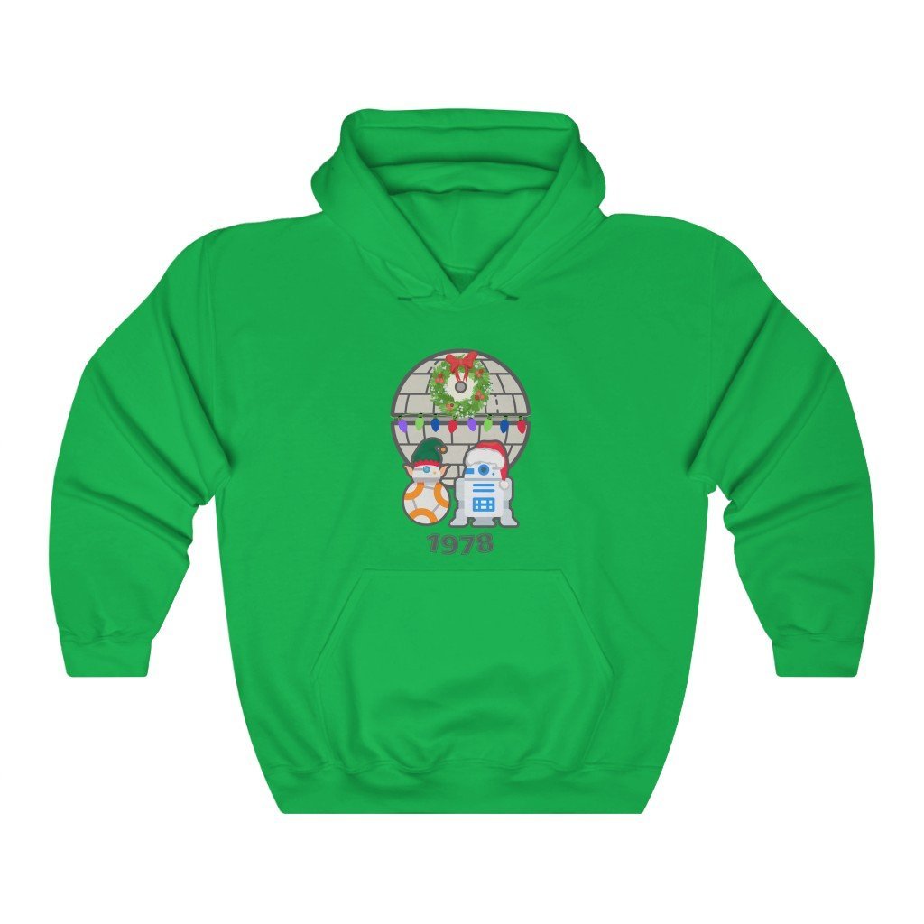Droids Holiday 1978 - Funny Star Wars Hooded Sweatshirt (Unisex) [Irish Green] NAB It Designs