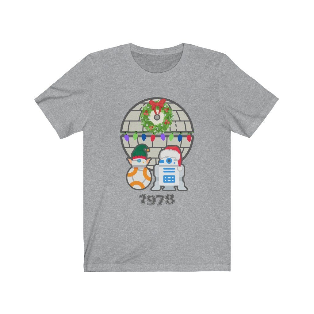 Droids Holiday 1978 - Funny Star Wars T-Shirt (Unisex) [Athletic Heather] NAB It Designs