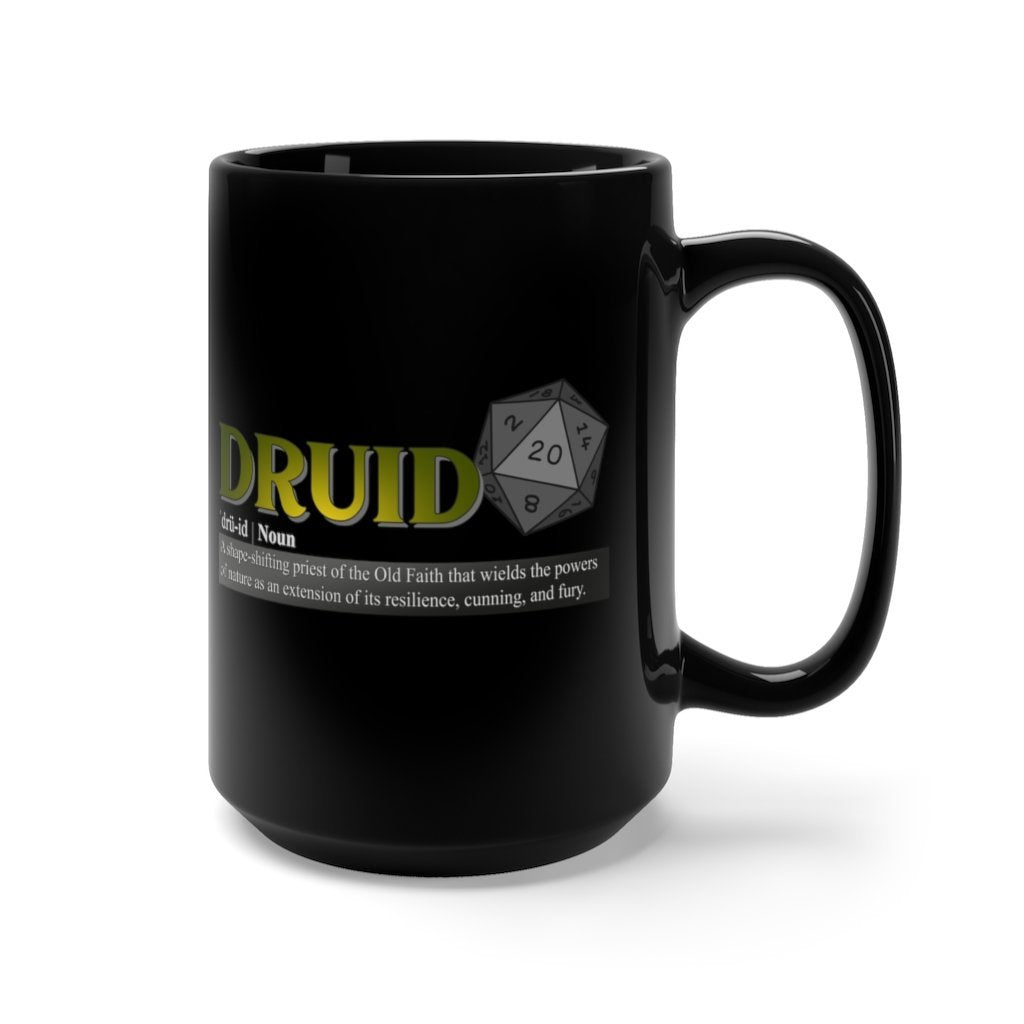 Druid Class Definition - Funny Dungeons & Dragons Coffee Mug 15 oz, Black [15oz] NAB It Designs