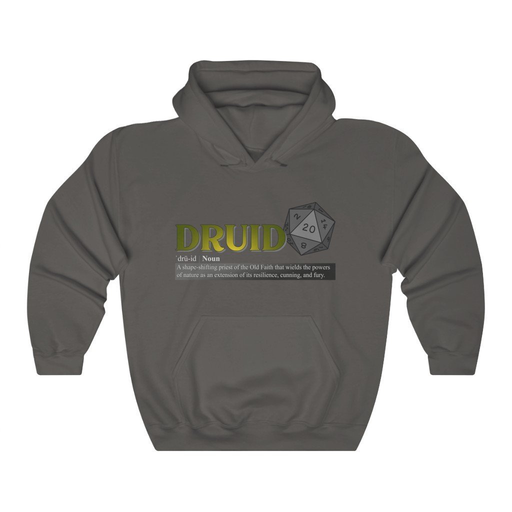 Druid Class Definition - Funny Dungeons & Dragons Hooded Sweatshirt (Unisex) [Charcoal] NAB It Designs