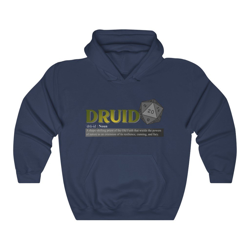 Druid Class Definition - Funny Dungeons & Dragons Hooded Sweatshirt (Unisex) [Navy] NAB It Designs