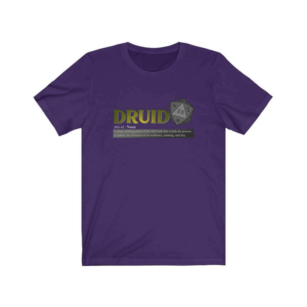 Druid Class Definition - Funny Dungeons & Dragons T-Shirt (Unisex) [Team Purple] NAB It Designs