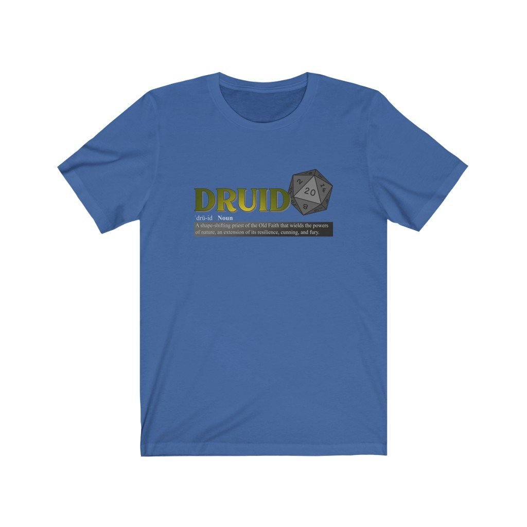 Druid Class Definition - Funny Dungeons & Dragons T-Shirt (Unisex) [True Royal] NAB It Designs