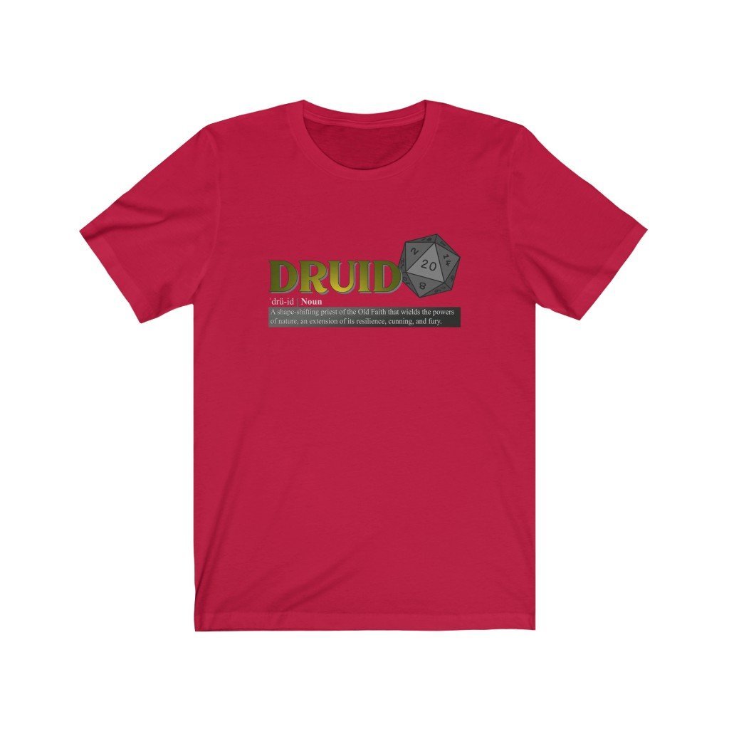 Druid Class Definition - Funny Dungeons & Dragons T-Shirt (Unisex) [Red] NAB It Designs