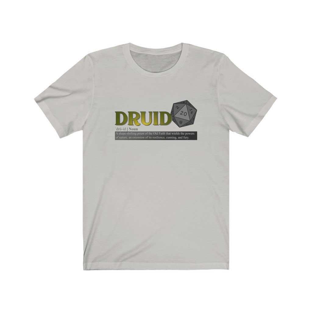 Druid Class Definition - Funny Dungeons & Dragons T-Shirt (Unisex) [Silver] NAB It Designs
