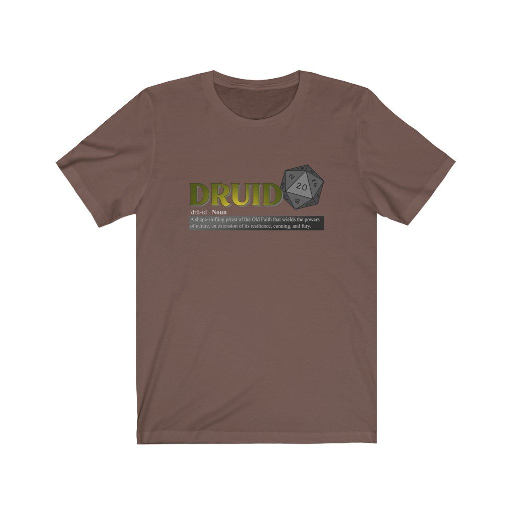 Druid Class Definition - Funny Dungeons & Dragons T-Shirt (Unisex) [Brown] NAB It Designs