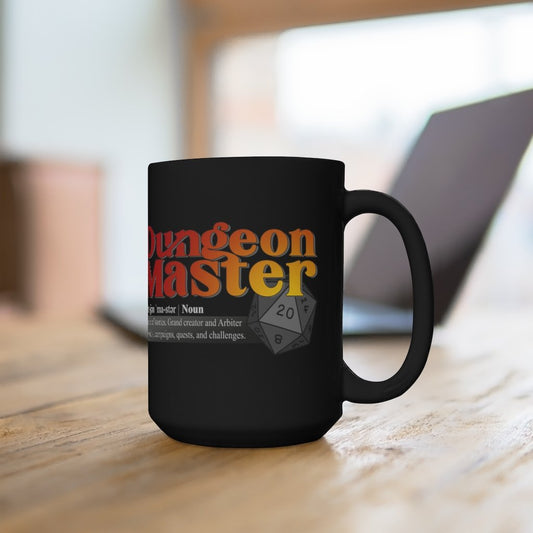 Dungeon Master Definition - Funny Dungeons & Dragons Coffee Mug 15 oz, Black [15oz] NAB It Designs