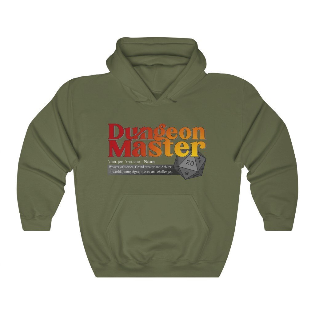 Dungeon Master Definition - Funny Dungeons & Dragons Hooded Sweatshirt (Unisex) [Military Green] NAB It Designs