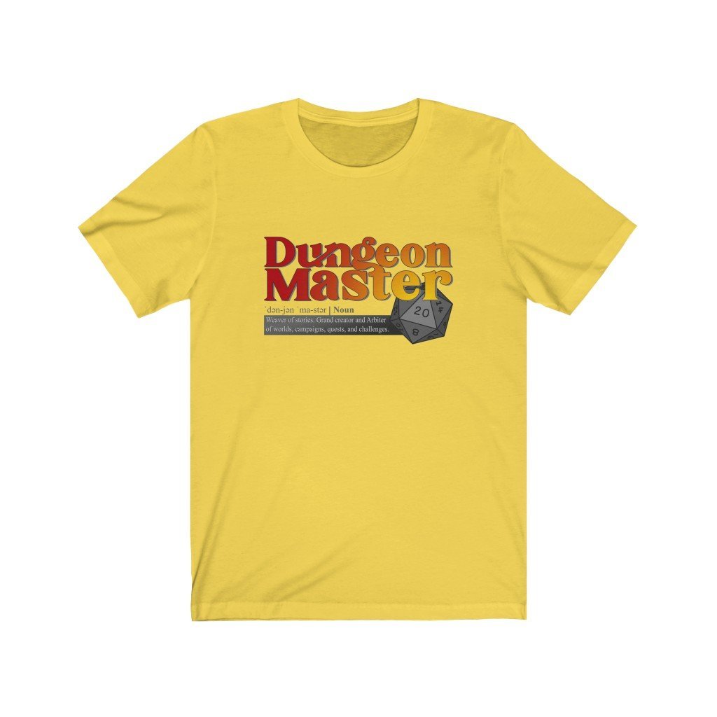 Dungeon Master Definition - Funny Dungeons & Dragons T-Shirt (Unisex) [Yellow] NAB It Designs